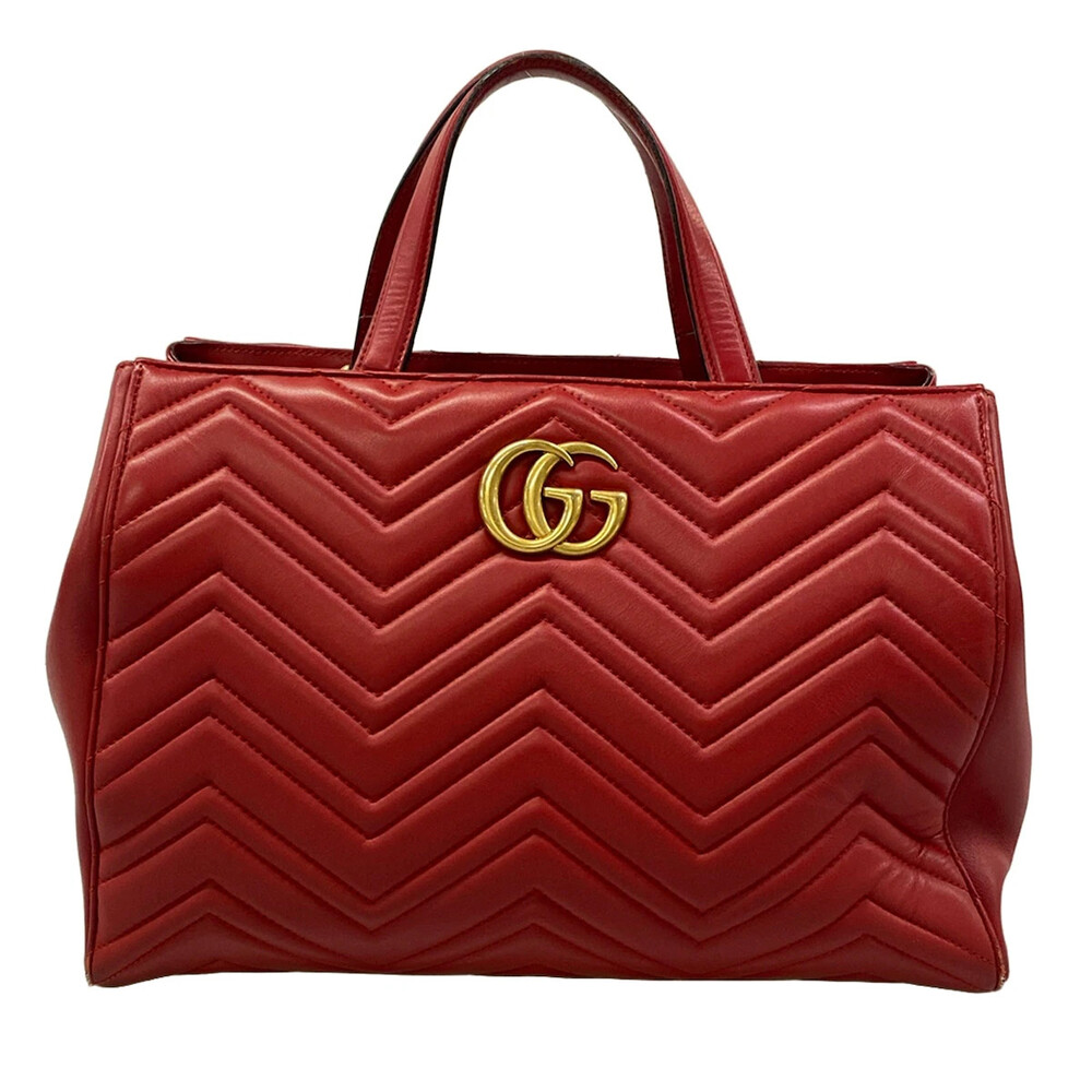 Gucci Gg Marmont Red Leather Tote Bag #310286G98B